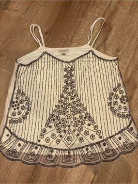 Hyde Park Vintage Cream Beaded Camisole